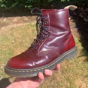 Vegan Cherry Red Doc Martens 1460 Boots